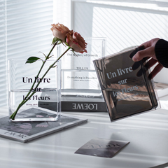 Decorative Acrylic Book Shape Vase