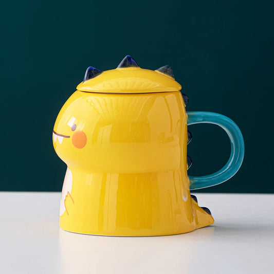 Dinosaur Thermal Infusion Cup – Sculptural Ceramic Vessel with Lid