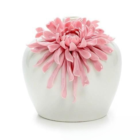 Handmade Ceramic Chrysanthemum Vase for Home Decor