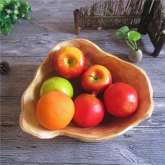Artisan Carved Wood Bowl – Solid Timber Natural Grain Centerpiece