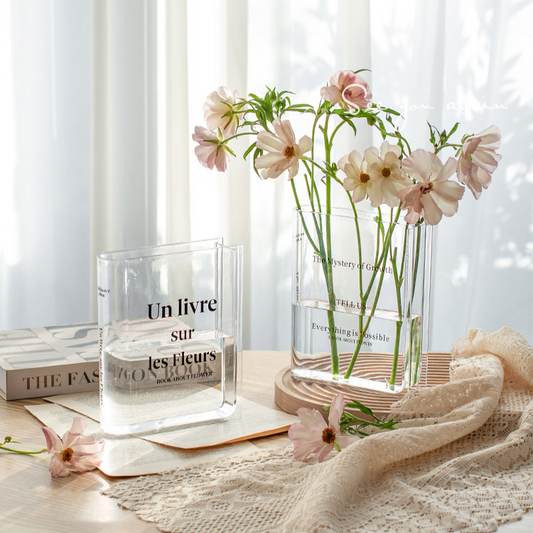 Decorative Acrylic Book Shape Vase