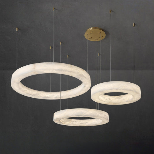 Celestial Ring Chandelier – Sculptural Marble-Look Resin (Available in 3 Sizes or Full Set)