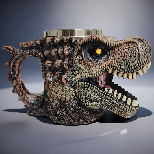 Primeval Resin Artifact – Hyper-Detailed Sculptural Dinosaur Vessel