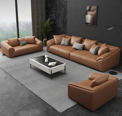 Three Seat Nordic Luxury Leather Sofa