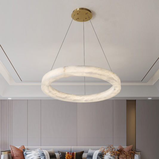 Celestial Ring Chandelier – Sculptural Marble-Look Resin (Available in 3 Sizes or Full Set)
