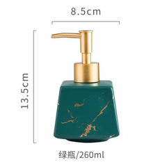 Lumina Ceramic Dispenser – Marble-Inspired Porcelain with Polished Chrome Pump