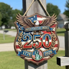 America 250 Commemorative Wooden Plaque – 1776–2026 Anniversary Edition