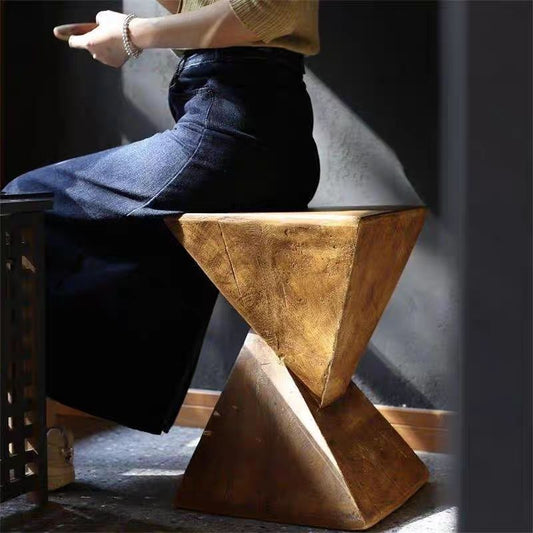 Geometric Pillar – Sculptural Magnesium Oxide Side Table