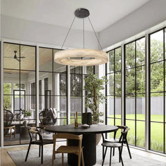 Celestial Ring Chandelier – Sculptural Marble-Look Resin (Available in 3 Sizes or Full Set)