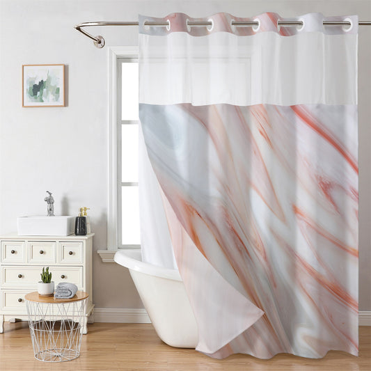 Carrara Flow Marble Shower Curtain – High-Definition Stone Texture Textile