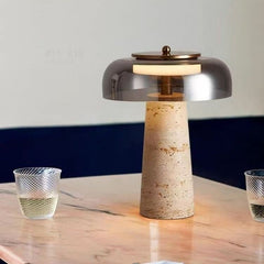 Nordic Stone Table Lamp – Sculptural Base with Adjustable Lighting