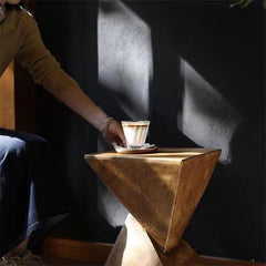 Geometric Pillar – Sculptural Magnesium Oxide Side Table