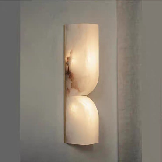 Lumia Alabaster Wall Sconce – Hand-Finished Spanish Marble & Brushed Gold