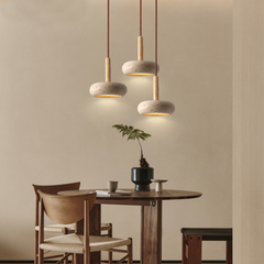 Sovereign Travertine Pendant – Natural Stone Hanging Light