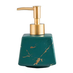 Lumina Ceramic Dispenser – Marble-Inspired Porcelain with Polished Chrome Pump