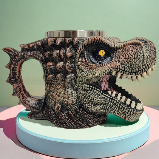 Primeval Resin Artifact – Hyper-Detailed Sculptural Dinosaur Vessel