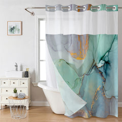 Carrara Flow Marble Shower Curtain – High-Definition Stone Texture Textile