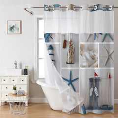 Carrara Flow Marble Shower Curtain – High-Definition Stone Texture Textile