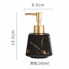 Lumina Ceramic Dispenser – Marble-Inspired Porcelain with Polished Chrome Pump
