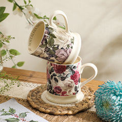 Botanical Imprint Mug – Hand-Finished Floral Ceramic Series