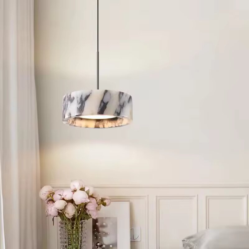 Tri-Element Marble Pendant – Multi-Tone Natural Stone Hanging Light