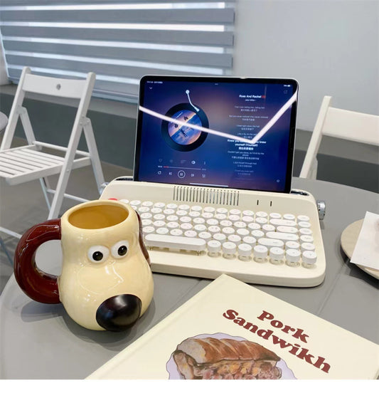 Palm Pup Hand-Painted Vessel – Artisan Ceramic "Human-Touch" Mug