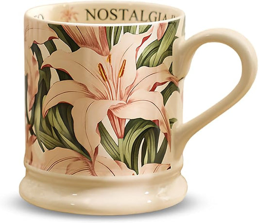 Botanical Imprint Mug – Hand-Finished Floral Ceramic Series