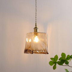 Modern Brass Glass Pendant Light