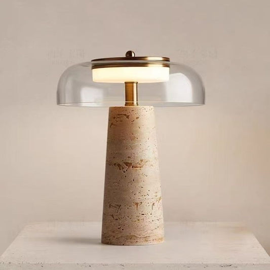 Nordic Stone Table Lamp – Sculptural Base with Adjustable Lighting