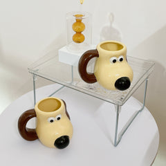Palm Pup Hand-Painted Vessel – Artisan Ceramic "Human-Touch" Mug
