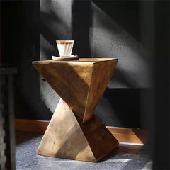 Geometric Pillar – Sculptural Magnesium Oxide Side Table
