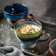 Zenith Modern Zen Mug – Symmetrical Ceramic Vessel with Nature Motifs