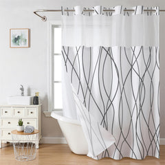 Carrara Flow Marble Shower Curtain – High-Definition Stone Texture Textile