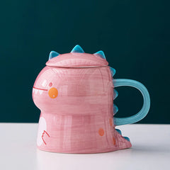 Dinosaur Thermal Infusion Cup – Sculptural Ceramic Vessel with Lid
