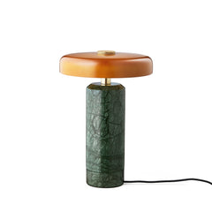 Vesta Marble Pedestal Lamp – Honed Natural Stone Base with Linen Shade