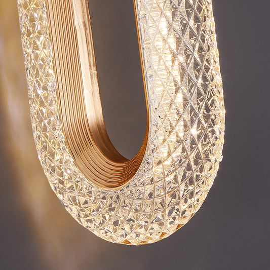 LED Ring Dazzling Pendant Light - Silver Oval Shell