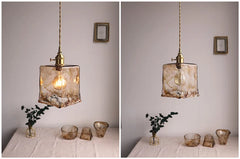 Modern Brass Glass Pendant Light