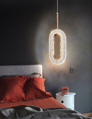 LED Ring Dazzling Pendant Light - Silver Oval Pair