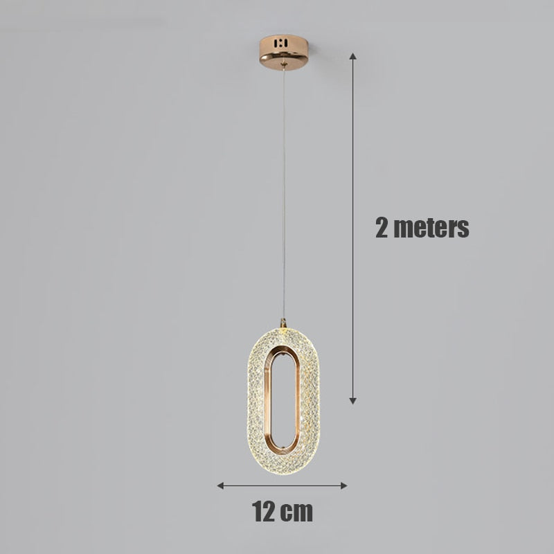 LED Ring Dazzling Oval Pendant Light