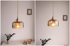 Modern Brass Glass Pendant Light