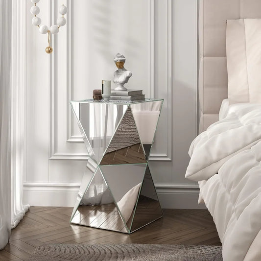 Mirrored Crystal Side Table