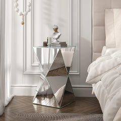 Mirrored Crystal Side Table