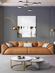 Double & Chaise Seat Nordic Luxury Leather Sofa