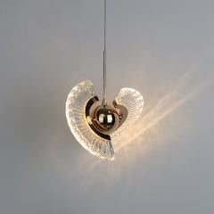 LED Ring Dazzling Pendant Light - Silver Oval Shell