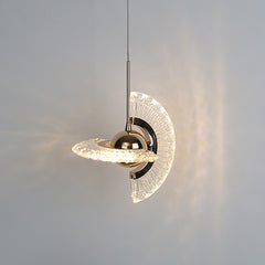 LED Ring Dazzling Pendant Light - Silver Oval Pair