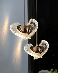 LED Ring Dazzling Pendant Light - Silver Oval Pair