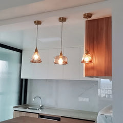 Modern Brass Glass Pendant Light