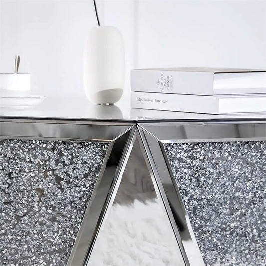 Mirrored Crystals Hexagon Coffee Table