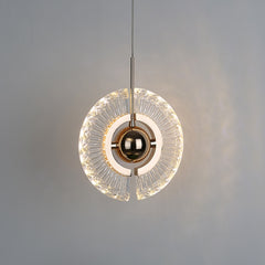 LED Ring Dazzling Pendant Light - Silver Oval Shell