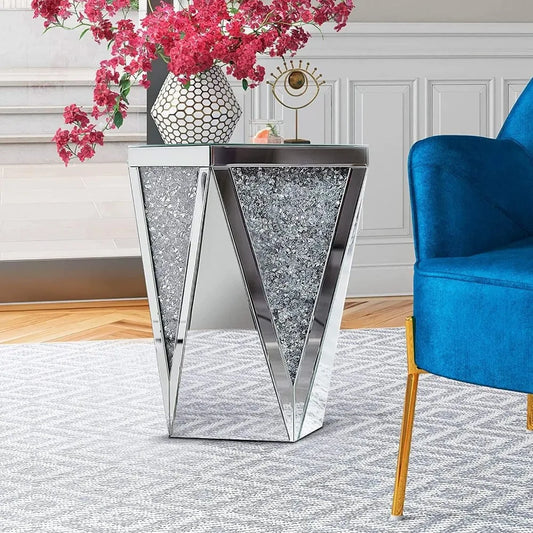 Crystal Mirrored End Table